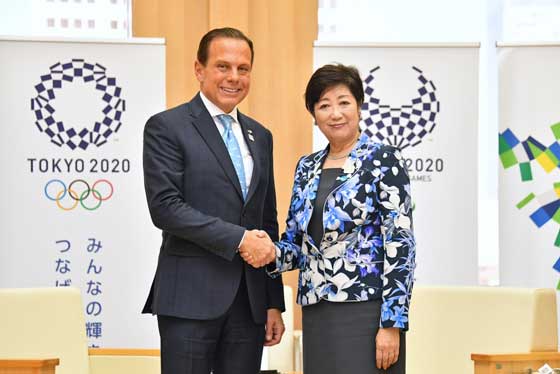 Photo of the Governor João Doria of São Paulo and Governor Koike
